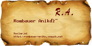 Rombauer Anikó névjegykártya